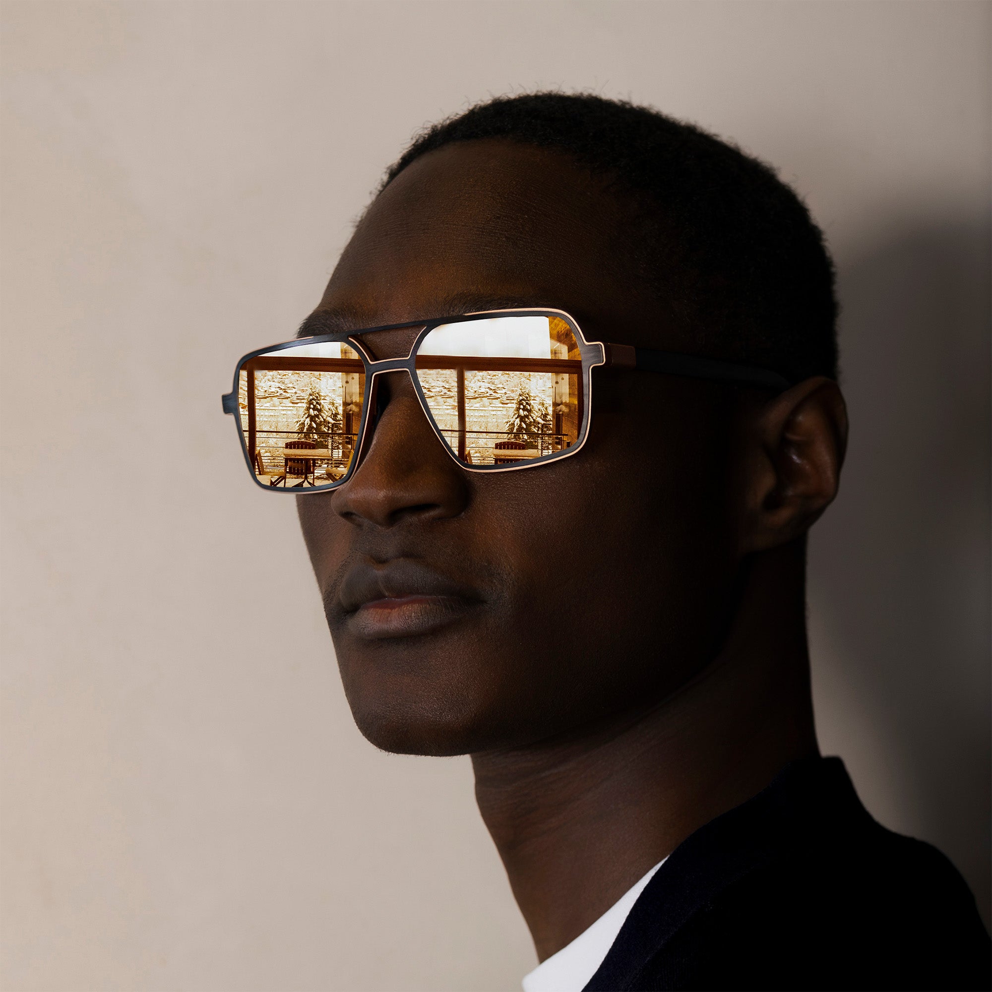 BIG BOSS BLACK & ROSE GOLD - 18 CARAT ROSE GOLD LENSES
